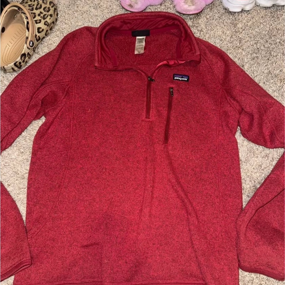 Patagonia Men's Zip Up Sweater in Rich Red